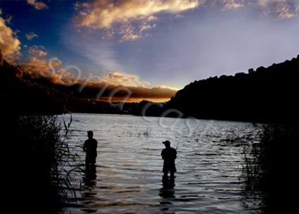Pescando en el ocaso